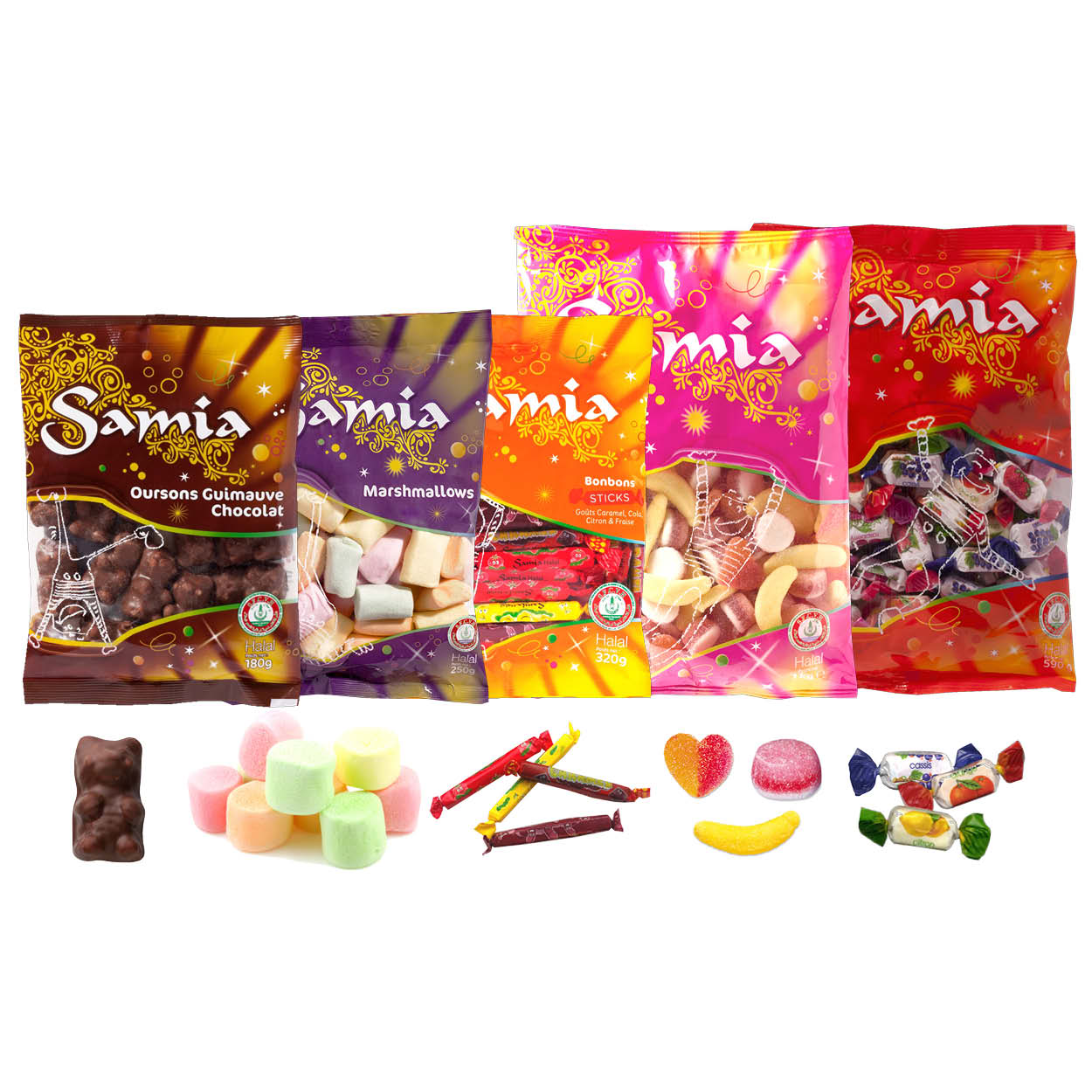 Bonbons halal gros sachets SAMIA Haudecoeur