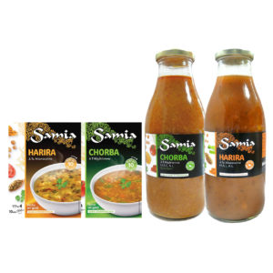 Samia propose une soupe chorba et harira en sachet ainsi qu'en bouteille
