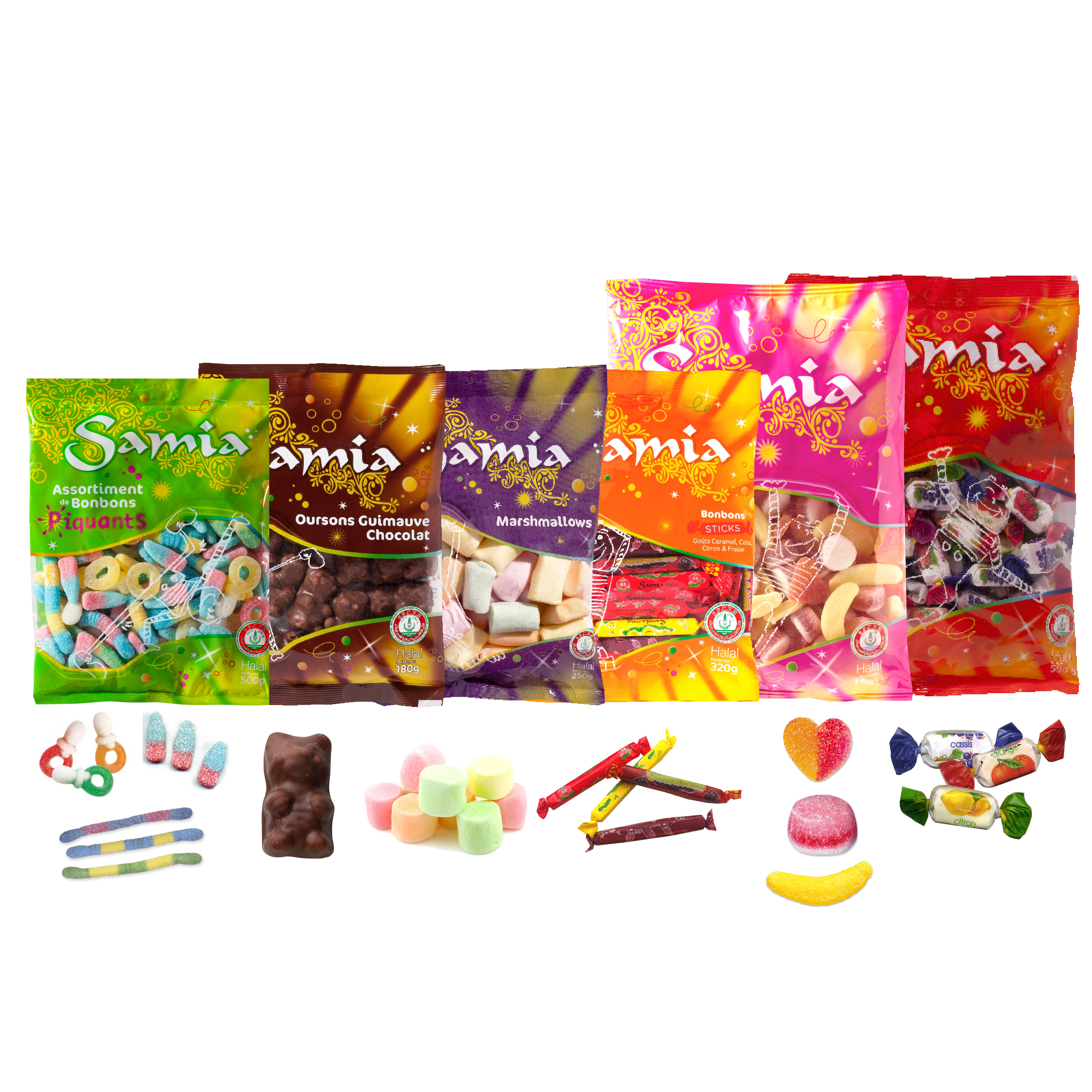 Bonbons halal gros sachets SAMIA Haudecoeur